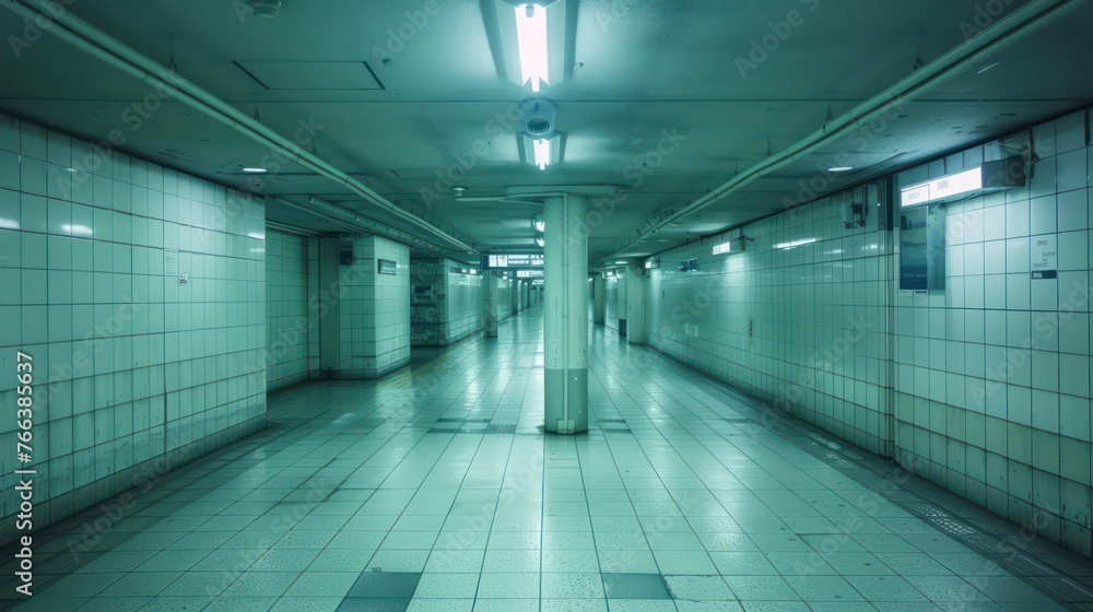 interior corridor an underground passage in a subway
