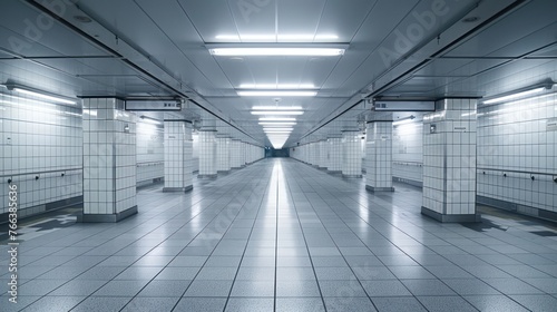 empty interior corridor an underground passage in a subway 