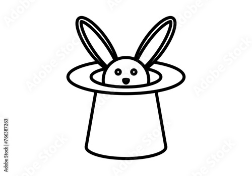 Icono de sombrero de mago con un conejo.