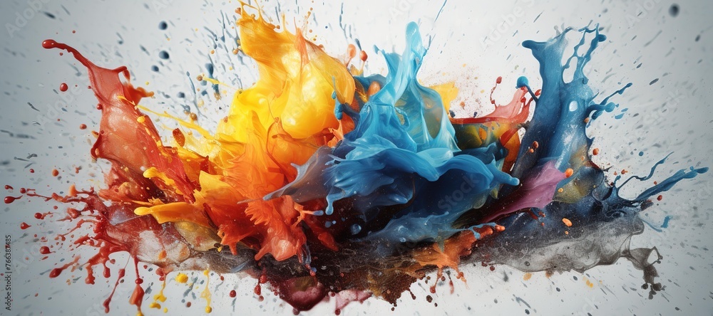 colorful watercolor ink splashes, paint 162