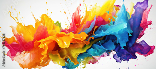 colorful watercolor ink splashes, paint 157 © Nindya