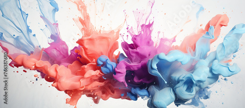 colorful watercolor ink splashes, paint 155