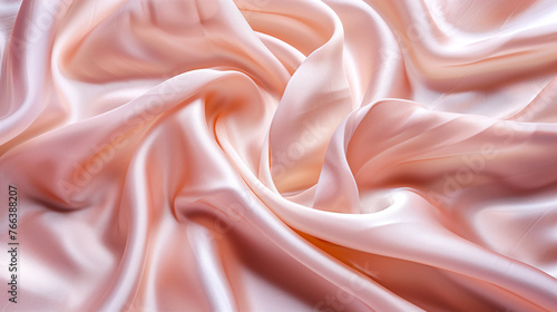 soft and delicate texture with crumpled pink silk sheets - close up texture view