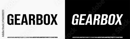 Modern Font. Sans Serif Font. Regular Bold Italic Uppercase Ampersand and Number Typography urban style alphabet fonts for fashion, sport, technology, digital, movie, logo design, vector illustration