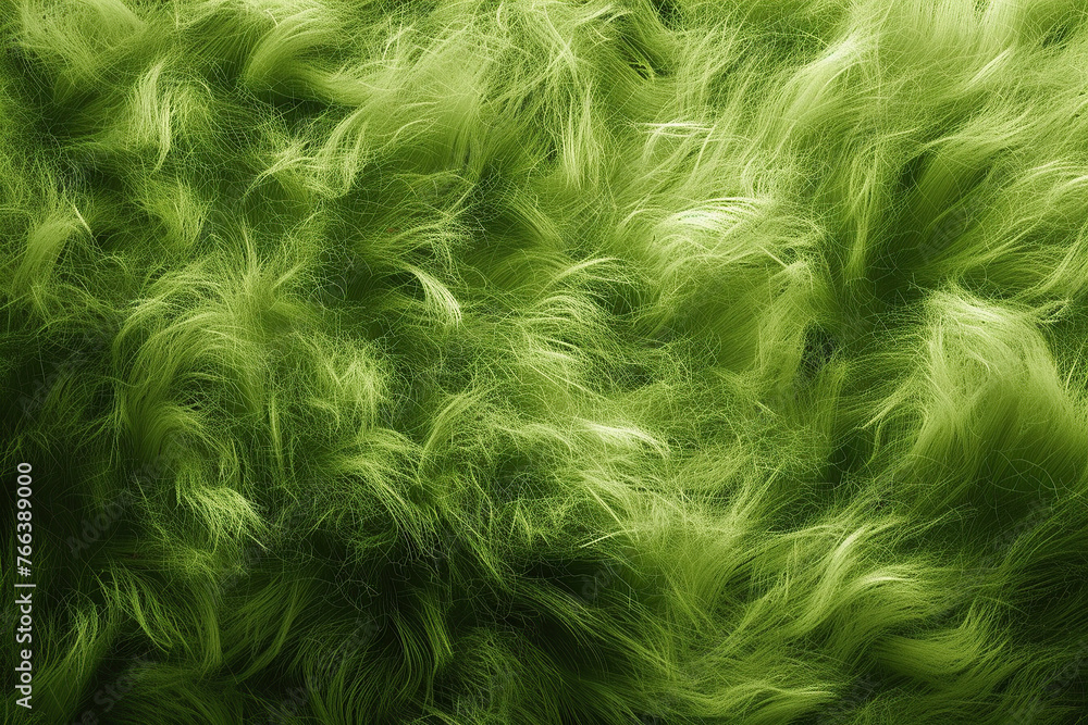 Obraz premium close up horizontal image of green fluffy abstract background