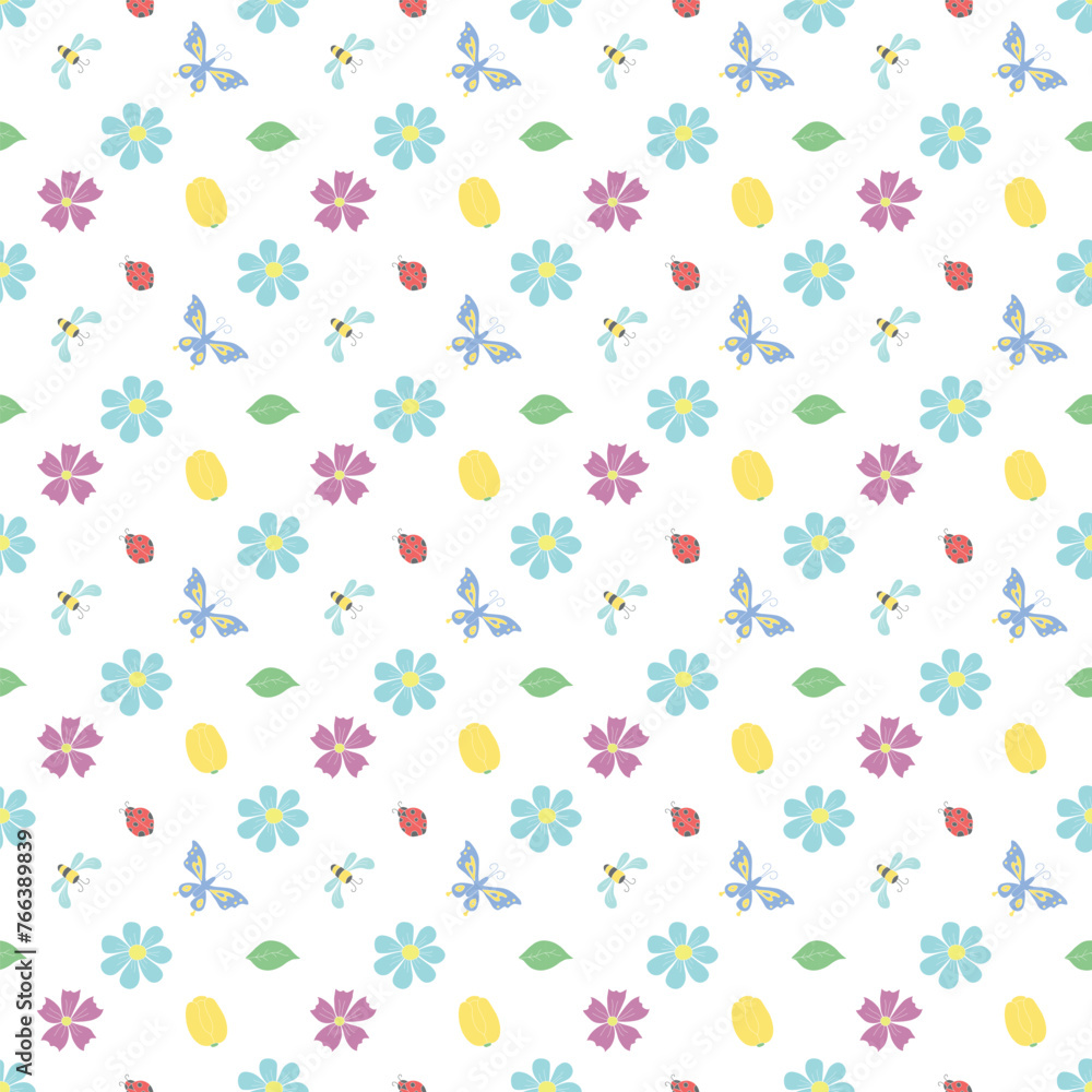 Spring floral pattern. Seamless pattern with flowers Spring floral pattern. Seamless pattern with flowers