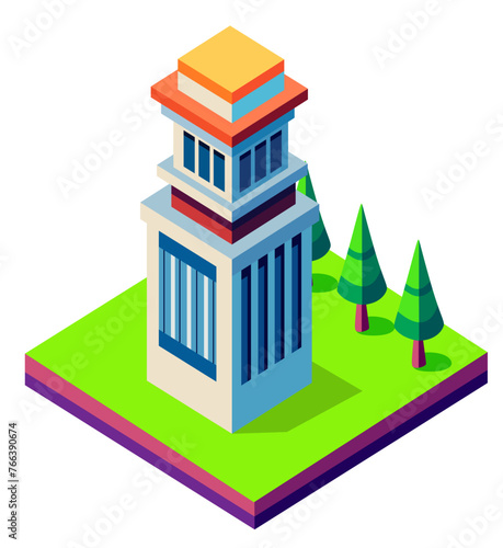 Isometric urban megalopolis top view of the city infrastructure town,