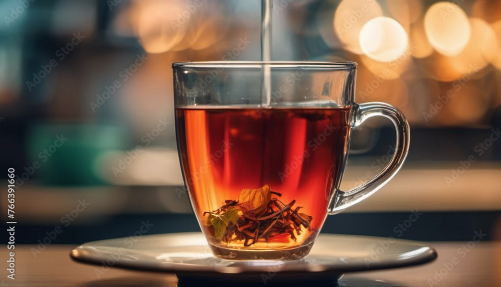 glass of tea close up, ai glass of tea close up, ai