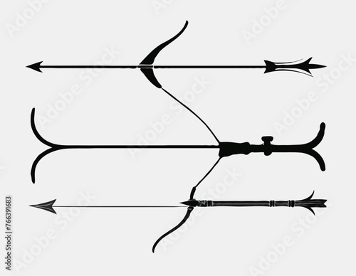 Arc et flèche vector illustration isolée