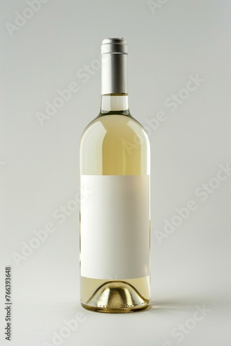 Bouteille de vin, blanc rouge ou rosé, modèle étiquette vierge, illustration ia générative