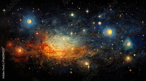 Celestial Pattern Symphony of Cosmic Luminescence and Interstellar Brilliance