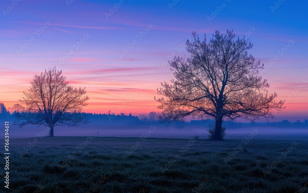 During a tranquil spring morning, serene blue hour landscape photography captures shaded trees under a beautiful sky.
During a tranquil spring morning, serene blue hour landscape photography captures shaded trees under a beautiful sky.