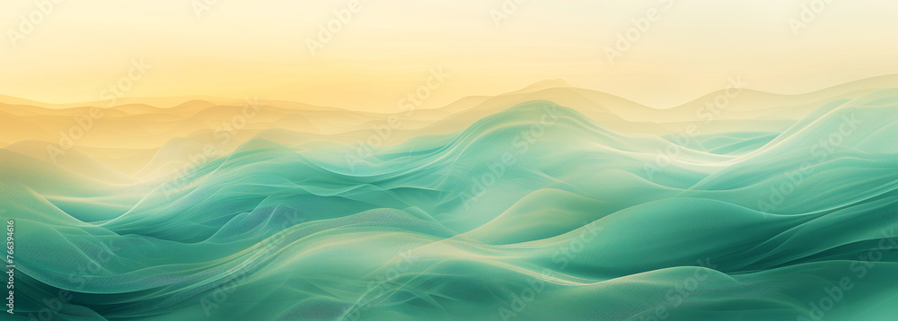 abstract landscape with flowing forms and waves, rich in colors of ...