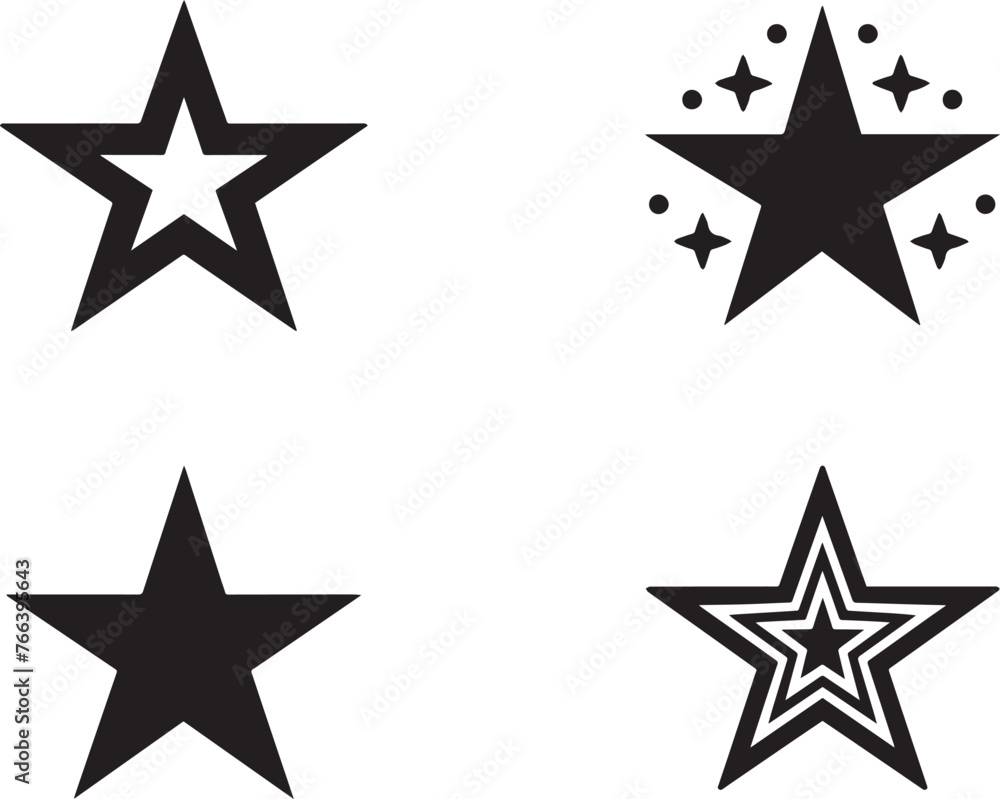 Obraz premium Stars Icon Silhouettes Stars EPS Vector Stars Clipart