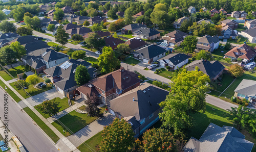 aerial shot view of neighborhood