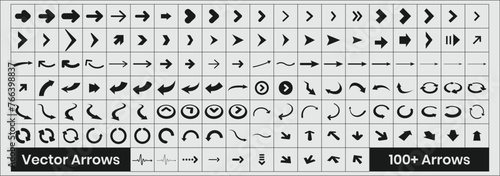 Set of 100 sets of Arrows 100 black icons Arrow icon Arrow vector collection Arrow Cursor Modern sim