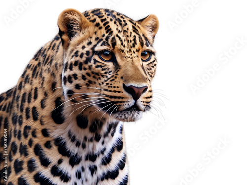 close up of a leopard isolated