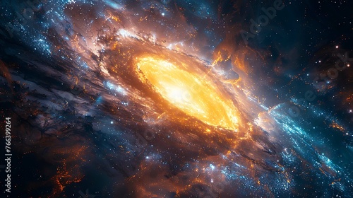 Hypnotic swirl of galaxies colliding in of cosmic chaos