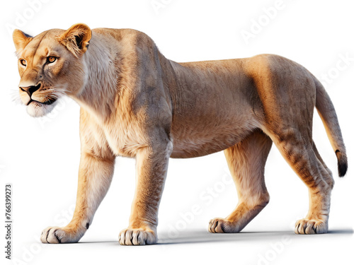 female lion, lioness isolated