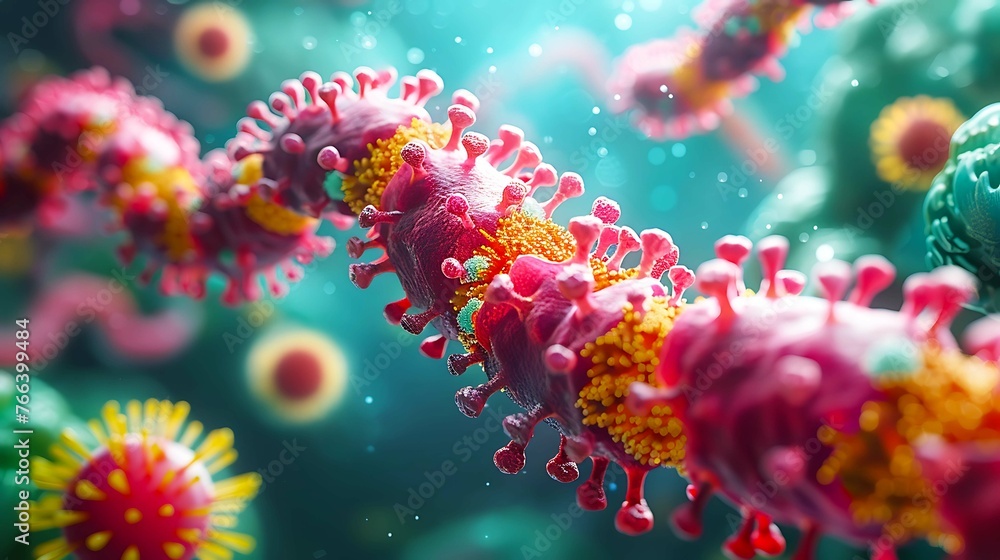 Cell concept. Microorganisms under microscope Cell concept. Microorganisms under microscope
