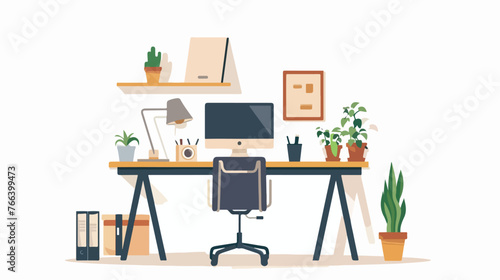 Modern Workspace Trends flat vector isolated on white