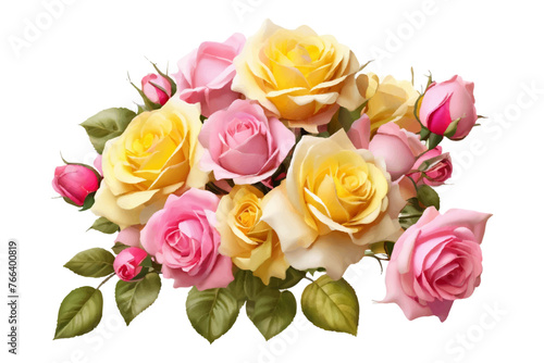 AI generated watercolor rose bouquet. watercolor flowers and leaves illustration for wedding, greetings, stationary, wallpapers, fashion, background. rose, blossom, olive, green leaves, Eucalyptus etc