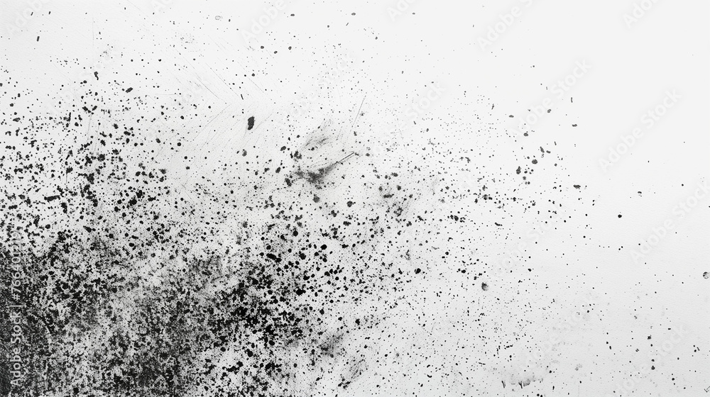 Dynamic Black Ink Splatter on White Background, Abstract Monochrome Art with Copy Space Dynamic Black Ink Splatter on White Background, Abstract Monochrome Art with Copy Space