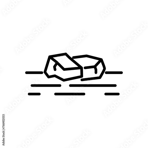 stone icon vector in line style
