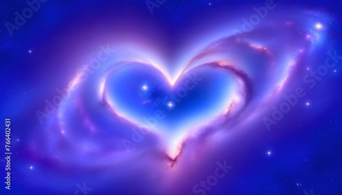 An illustration of a heart filled with a galaxy and stars