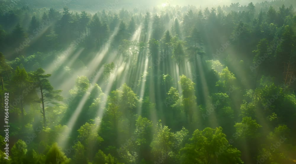 morning mist in the forest morning mist in the forest