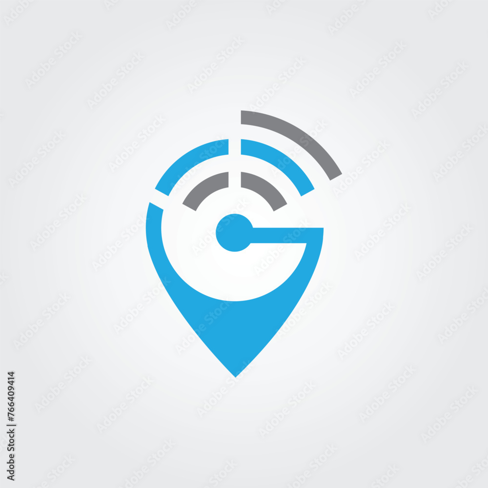 Location network logo design template white background Location network logo design template white background