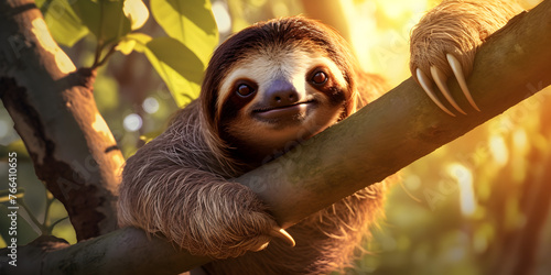 Cute Sloth Hanging Out in the Rain forest.,HD animal wallpaper,Threetoed sloth animated photo