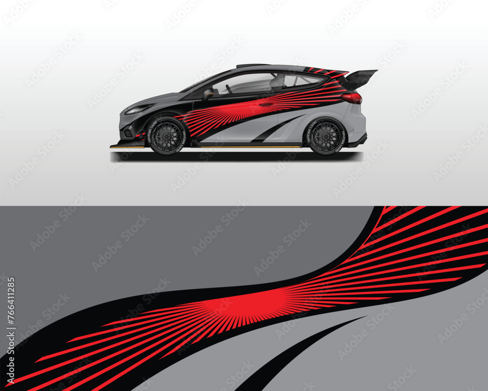 Car wrap design vector, livery racing decal