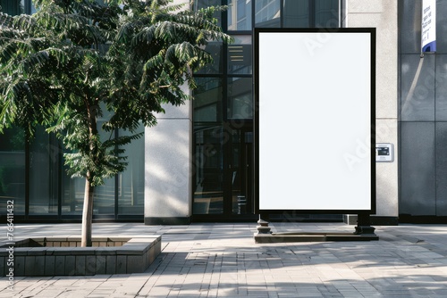 display blank clean screen or signboard mockup for offers or advertisement in public area