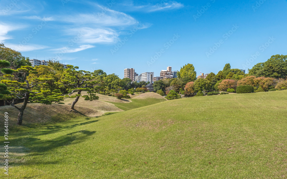 熊本 水前寺公園の美しい園内風景
