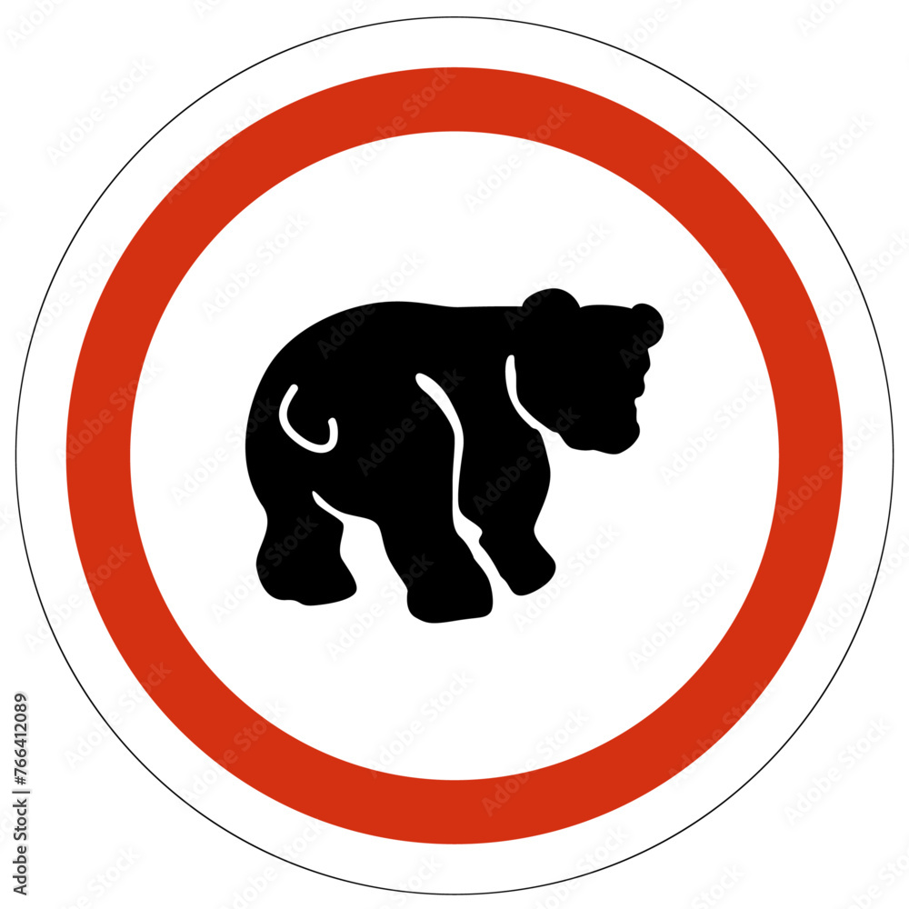 Obraz premium Bear warning sign