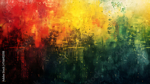 Grunge background of an abstract texture that looks worn out using colors in the reggae style.
