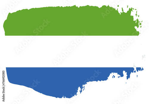 Sierra Leone flag with palette knife paint brush strokes grunge texture design. Grunge brush stroke effect