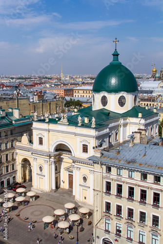 Saint Petersburg. Aerial view of the Church of St. Catherine on the Nevsky Prospect.