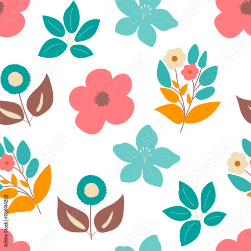 Flower plant seamless pattern, ornament for beautiful design.