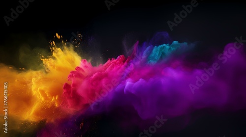 Colorful ink in water. Ink in water. Abstract black background.