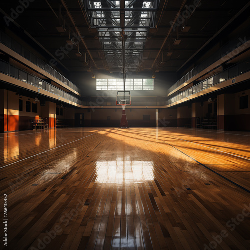 The empty hall of the basketball hall arena