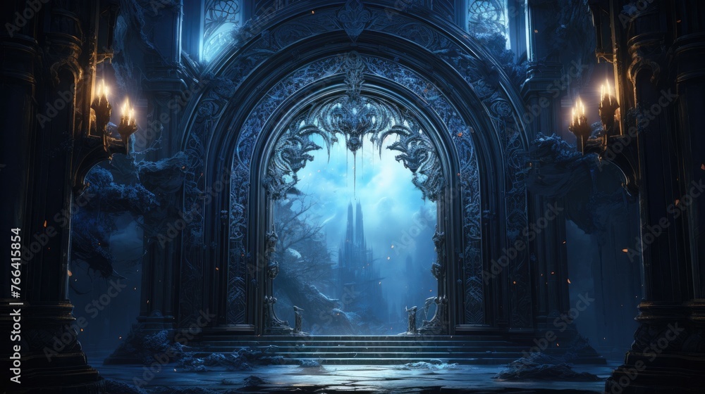 Majestic Otherworldly Archway to Enchanting Ethereal Realm