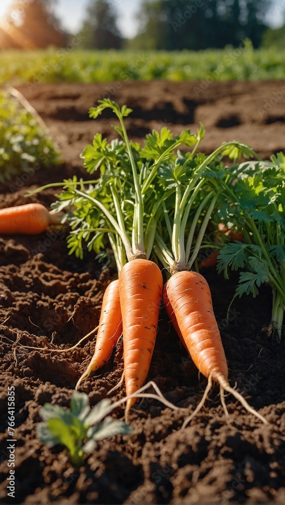 Fresh harvest of carrots on the ground in a vegetable garden, on a farm. Permaculture. Organic vegetables. Healthy vegan food. Farm and gardening concept, harvesting Fresh harvest of carrots on the ground in a vegetable garden, on a farm. Permaculture. Organic vegetables. Healthy vegan food. Farm and gardening concept, harvesting