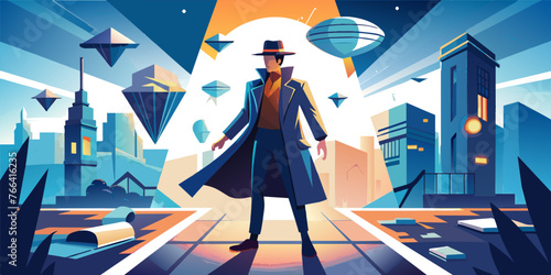 Dimensional Detective: Unraveling Multiverse Mysteries - Vector Illustration