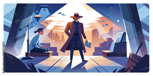 Dimensional Detective: Unraveling Multiverse Mysteries - Vector Illustration