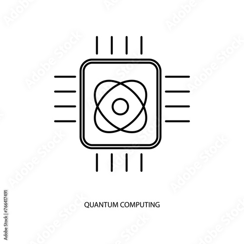 quantum computing concept line icon. Simple element illustration. quantum computing concept outline symbol design.