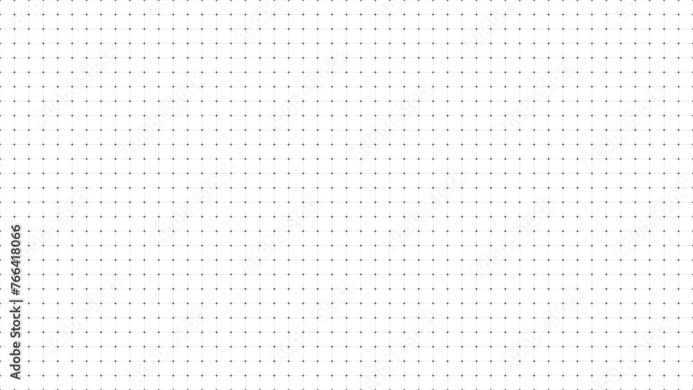 White background with black dotted grid lines creating a square pattern. Template platform for technology, user interface, industry, science, blueprint, or infographic concept. Vector illustration - obrazy, fototapety, plakaty 