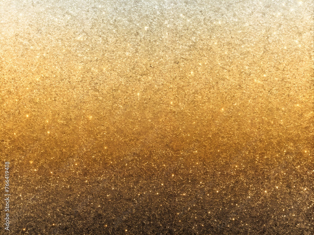 Abstract gold glitter gradient background texture. The glitter adds a touch of sparkle and shimmer, making it suitable for a variety of design projects.