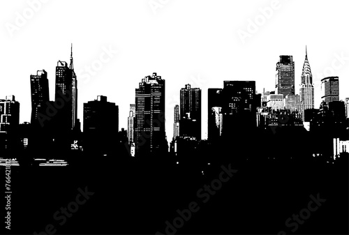 NEW YORK SILHOUETTE. Illustration vectorielle contrastée en noir et blanc photo